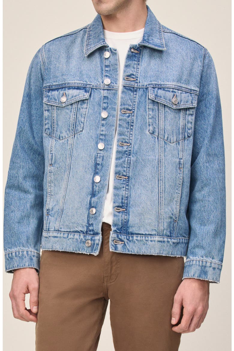 Sea Distressed Denim Trucker Jacket, Main, color, FAIRFAX
