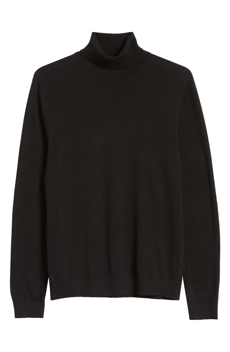 Topman Solid Cotton Turtleneck Sweater, Alternate, color,
