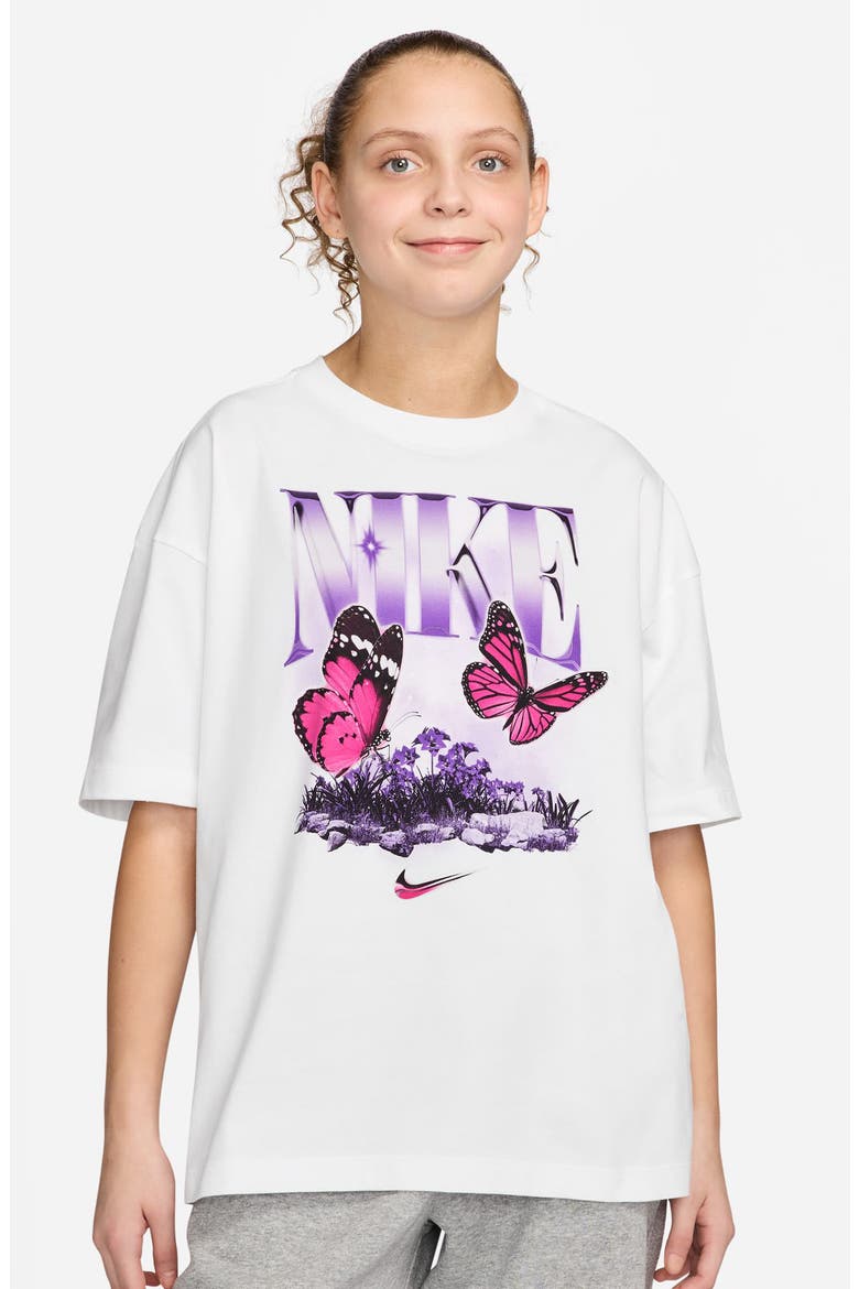 Kids' Oversize Cotton Graphic T-Shirt, Main, color, WHITE
