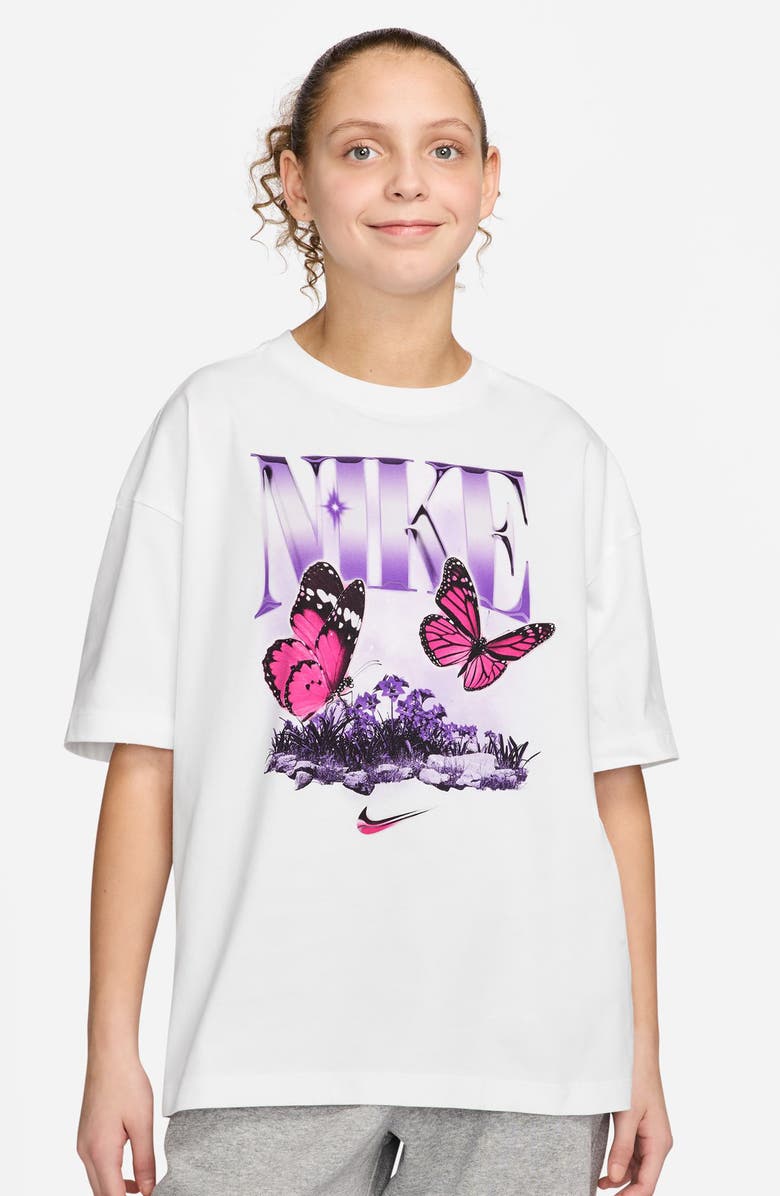 Nike Kids' Oversize Cotton Graphic T-Shirt, Main, color, White