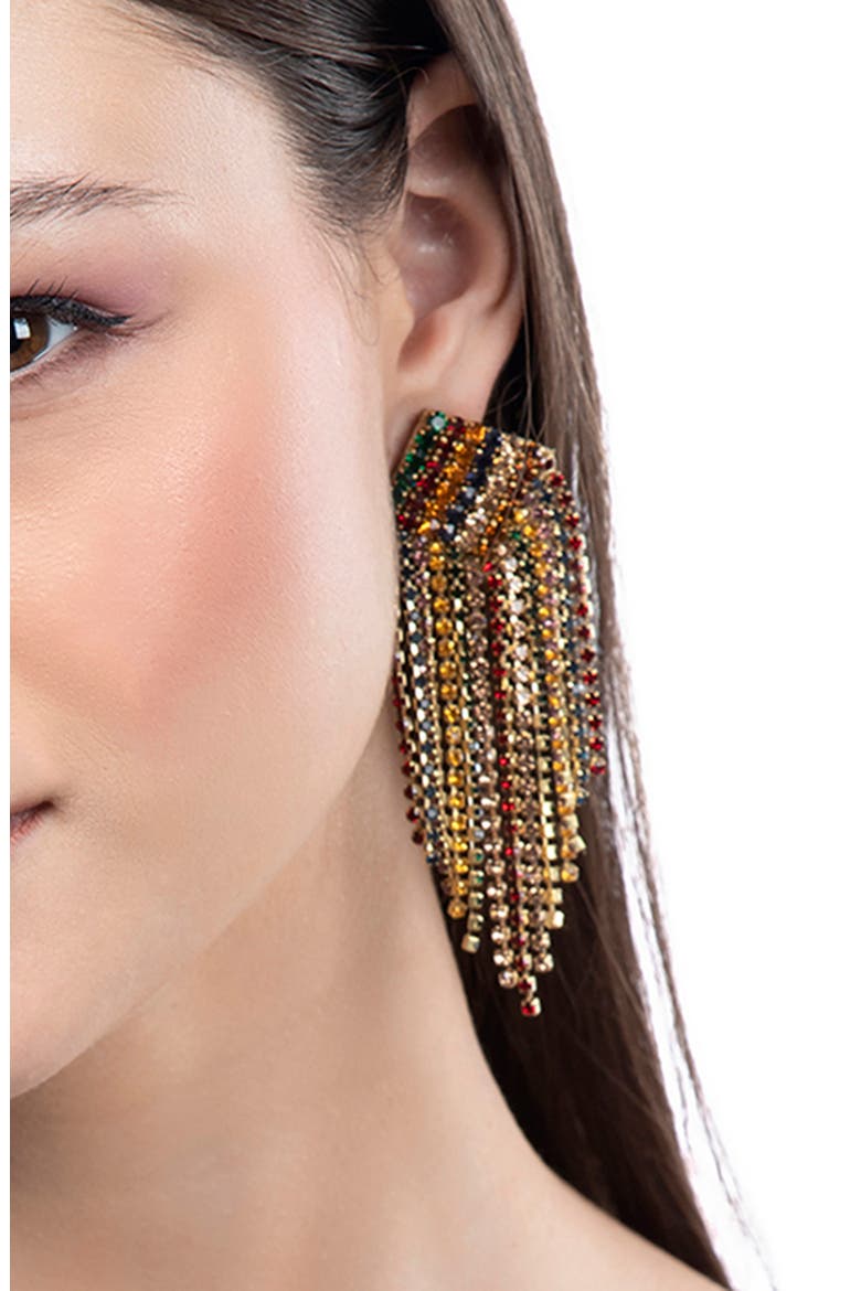Niomi Crystal Fringe Drop Earrings, Alternate, color, MULTI