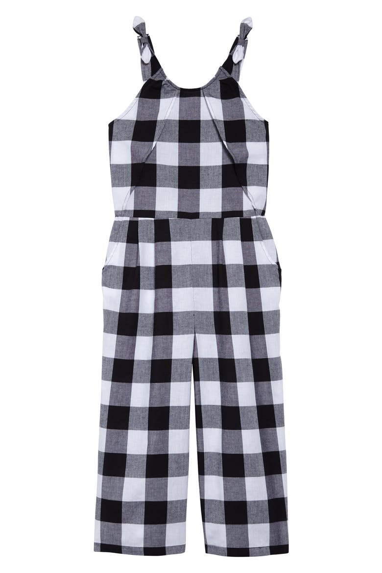 Patricia Check Jumpsuit, Main, color, BLACK