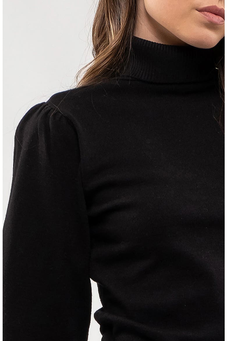 Balloon Sleeve Sweater Dress, Alternate, color, BLACK