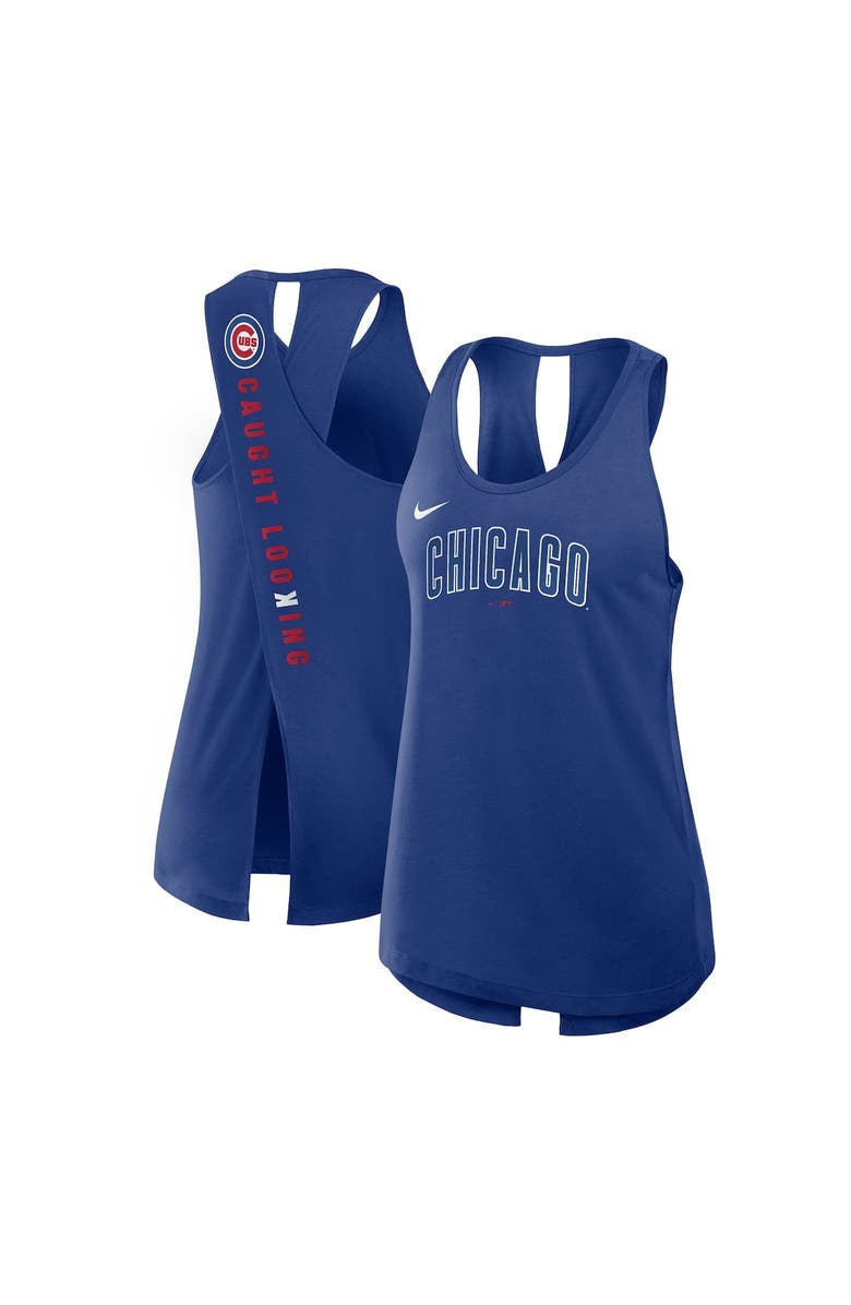 Nike Women's Nike Royal Chicago Cubs Crisscross Performance Tank Top, Alternate, color, 