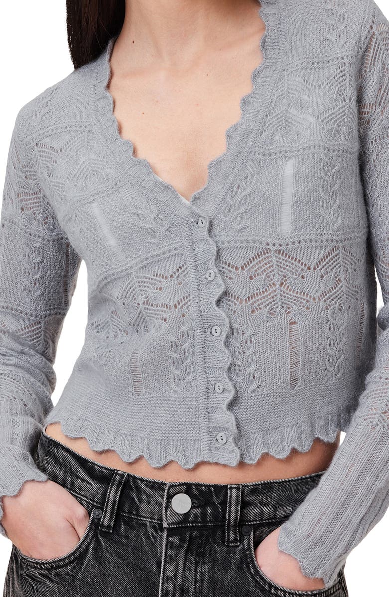 AllSaints Vanessa Wool & Alpaca Blend Cardigan, Alternate, color, Grey
