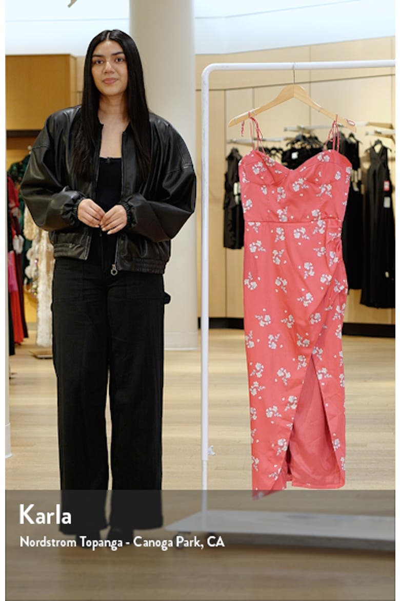 Amika Floral Print Satin Midi Dress video