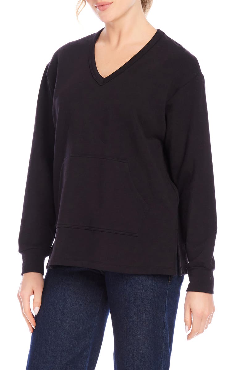Karen Kane V-Neck Sweatshirt, Alternate, color, 