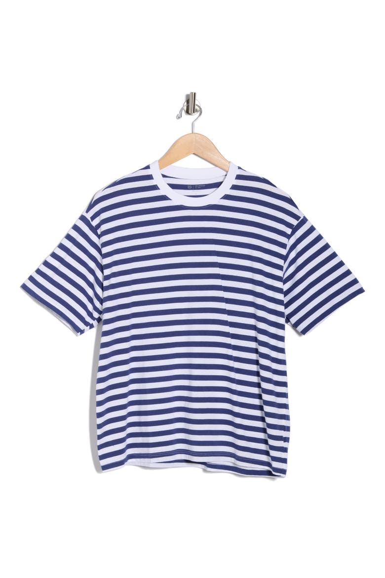 Karter Stripe Cotton T-Shirt, Alternate, color, TRUE WHITE/ BROKEN TIDE