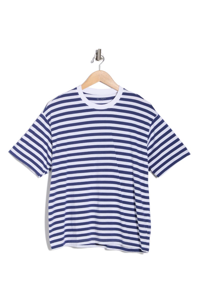 AG Karter Stripe Cotton T-Shirt, Main, color, True White/Broken Tide