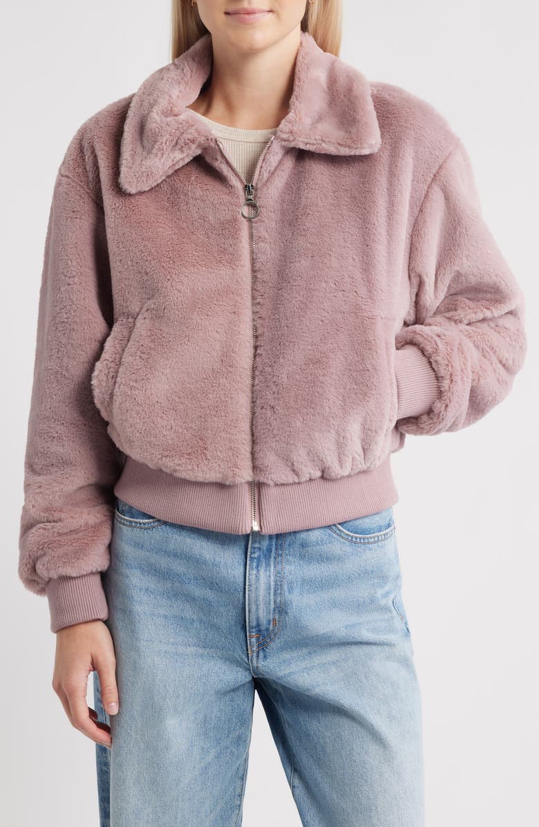 Thread & Supply Faux Fur Jacket, Alternate, color, Woodrose