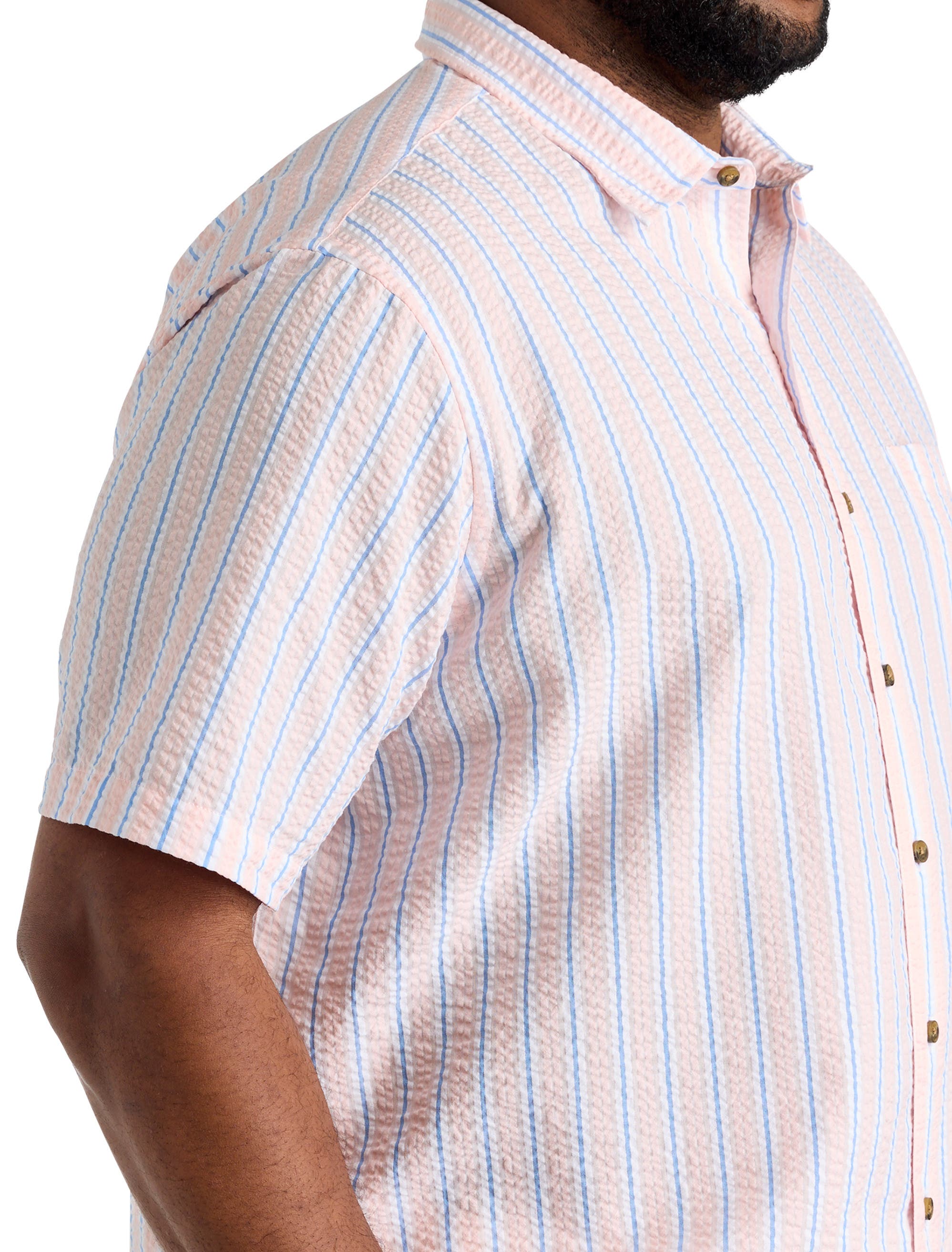 Big & Tall Seersucker Stripe Sport Shirt V2 - image 2