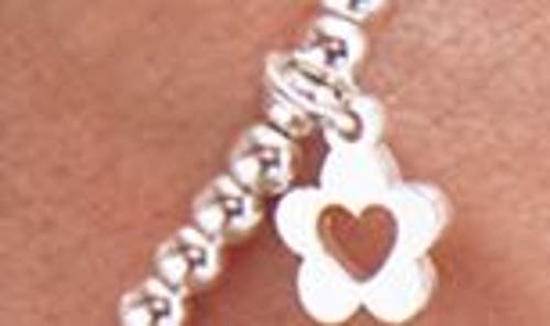 Estella Bartlett Sienna Flower Heart Beaded Stretch Bracelet In Metallic
