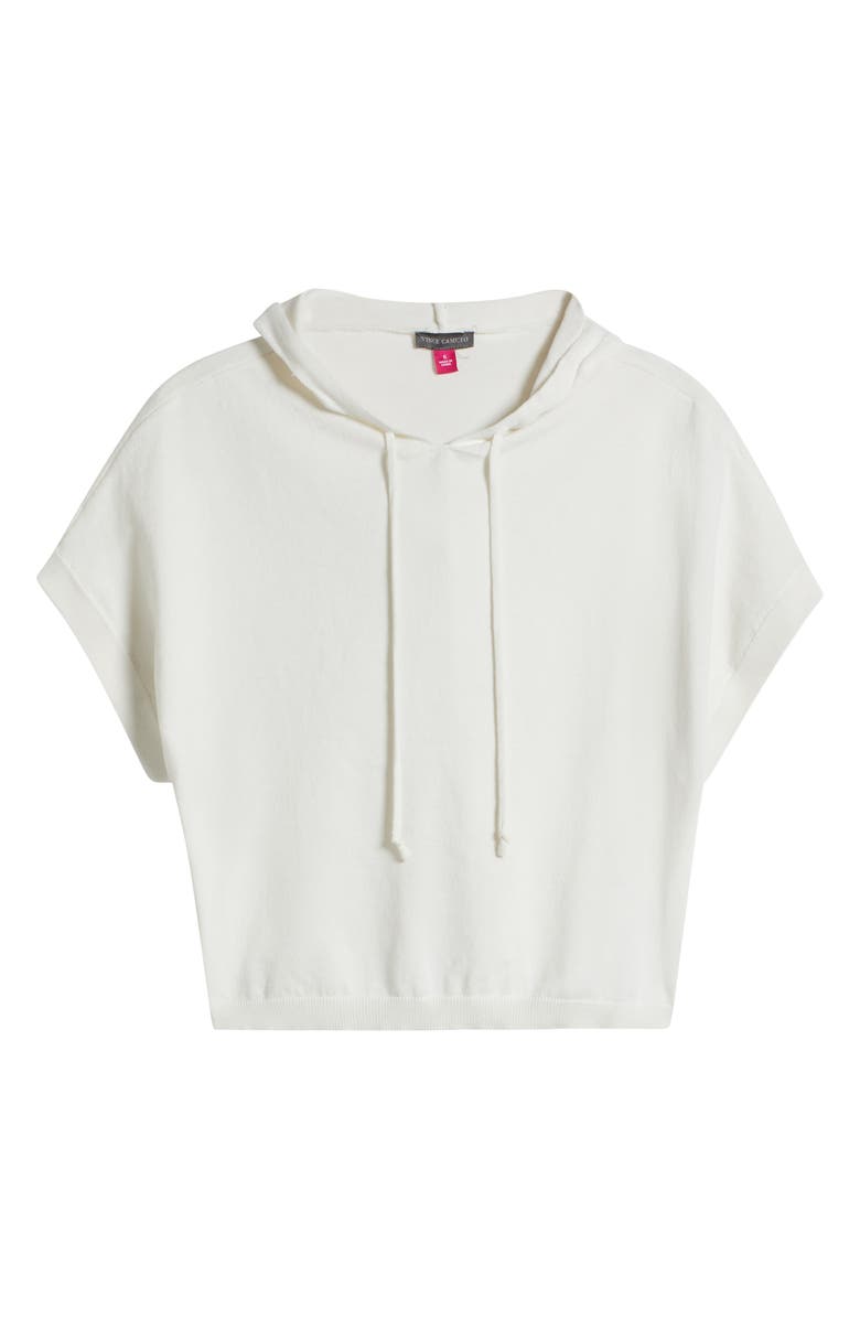 Vince Camuto Short Sleeve Hooded Sweater, Alternate, color, Antique White