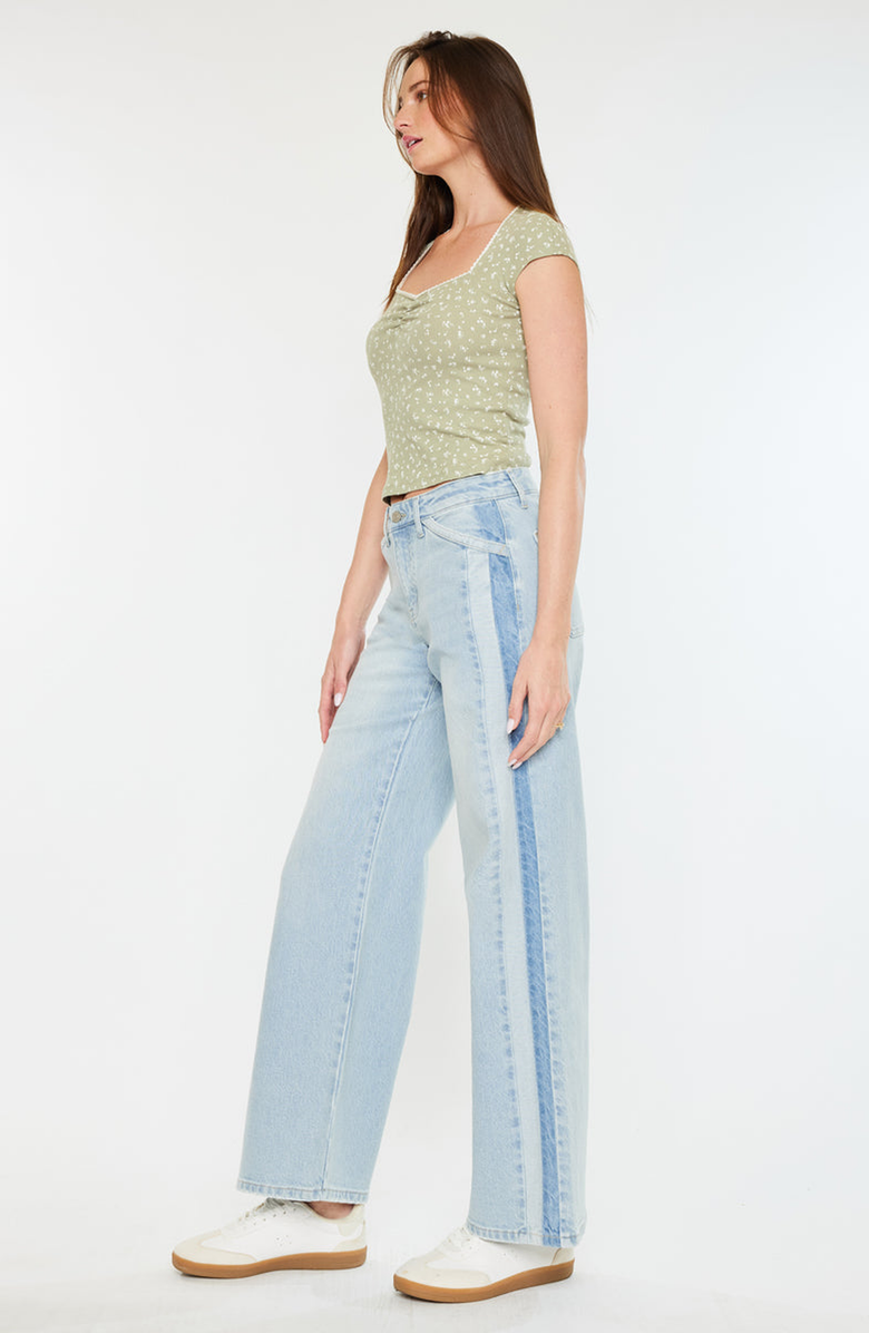 KanCan Mona High Rise Wide Leg Jeans, Alternate, color, Light Wash
