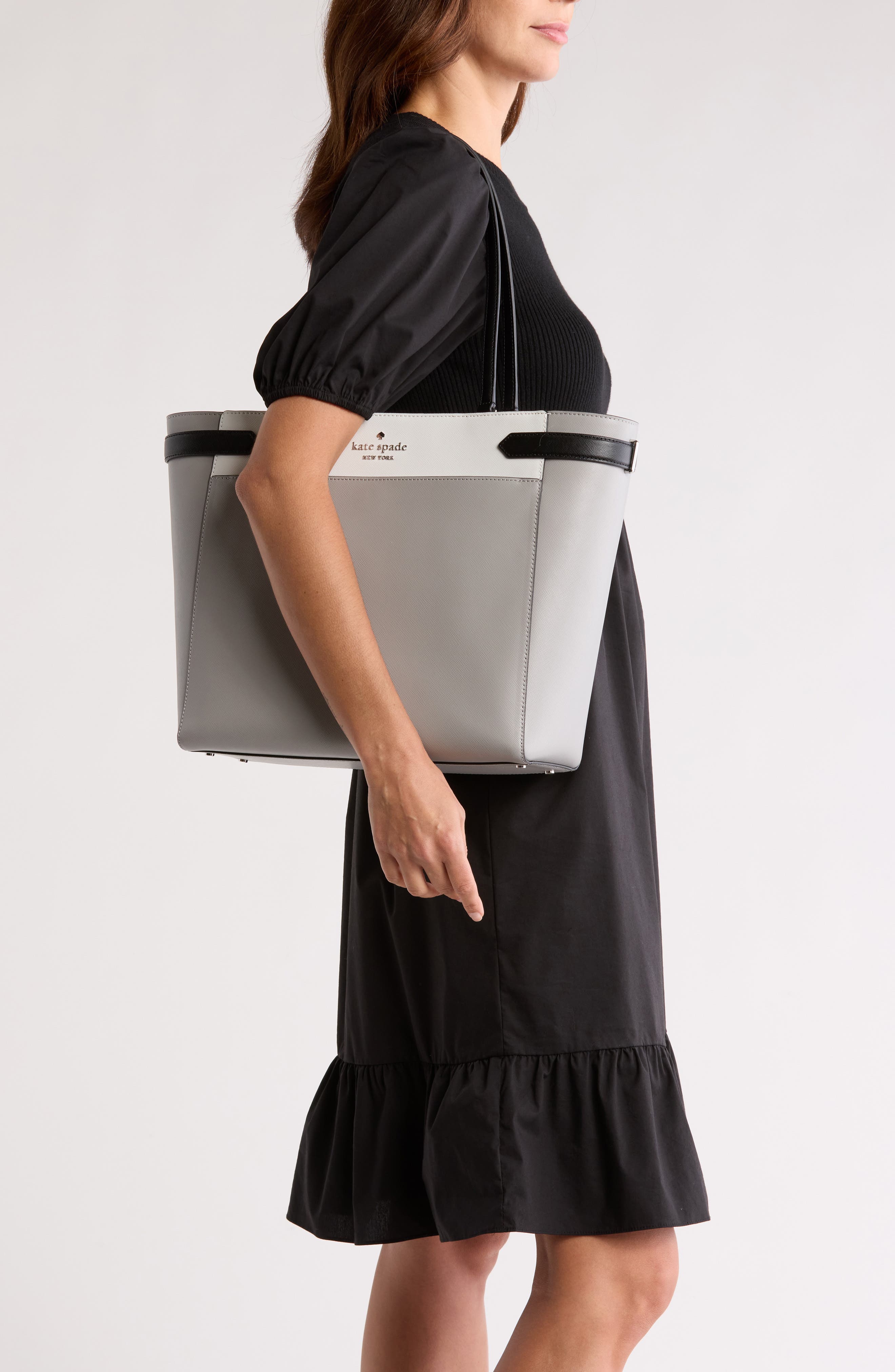 Kate Spade New York staci colorblock laptop tote bag, Alternate, color, 