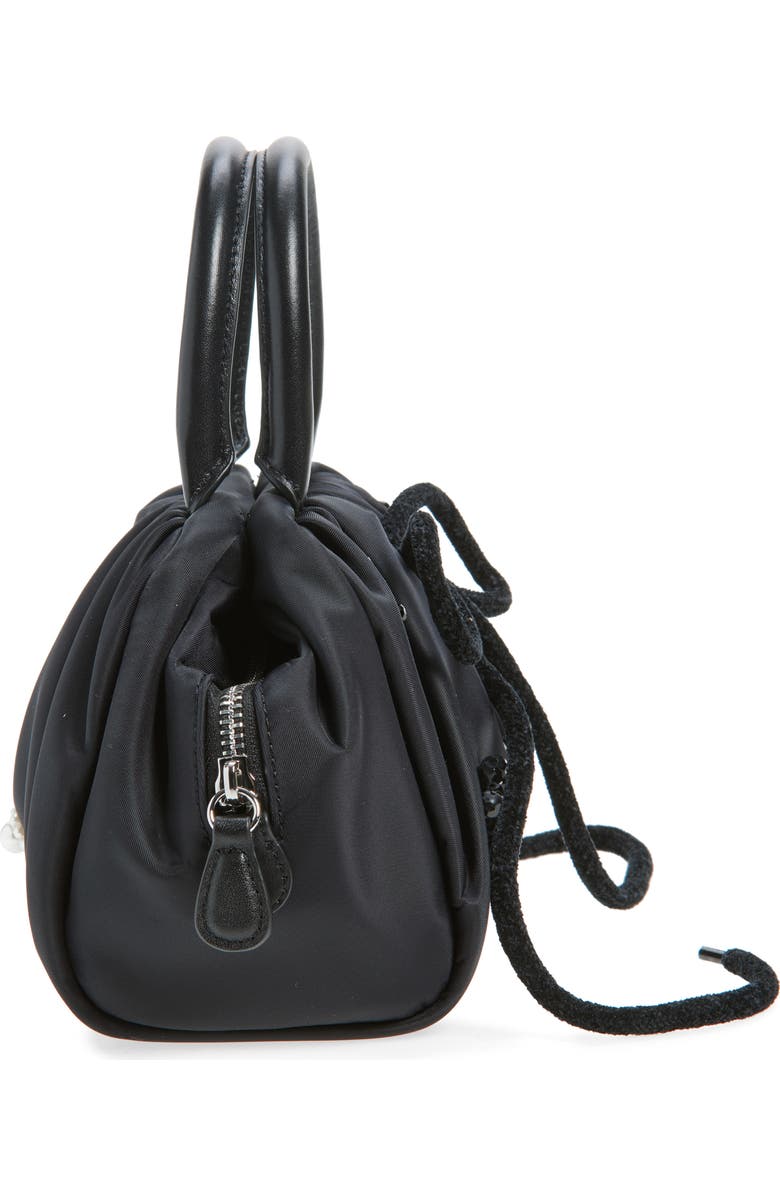 Simone Rocha Mini Embellished Pleated Top Handle Bag, Alternate, color, Black/ Black/ Jet
