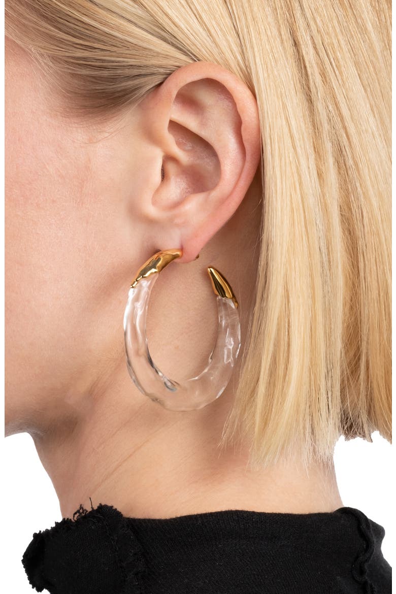 Lucite® Molten Hoop Earrings, Alternate, color, NO COLOR