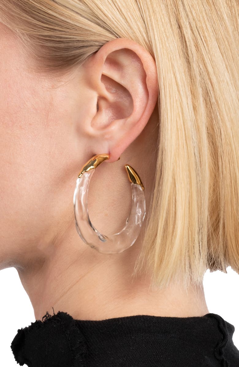 Alexis Bittar Lucite<sup>®</sup> Molten Hoop Earrings, Alternate, color, Gold