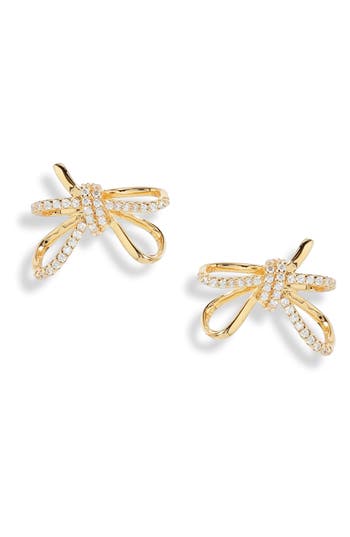 Nordstrom Demi Fine Delicate Bow Stud Earrings In Gold