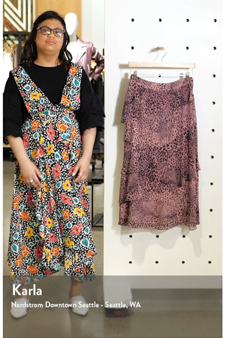 Wild Cat Print Tiered Ruffle Skirt video