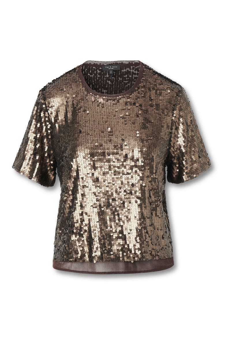 Lucy Sequin T-Shirt, Main, color, COFFEE
