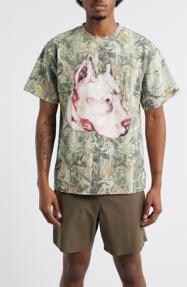 Obey Pit Forest Camo Cotton T-Shirt, Main, color, Leaf Camo