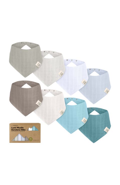 8-Pack Lumi Muslin Bandana Bibs