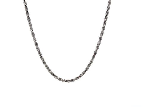 Sterling Silver Diamond-Cut Rope Chain Necklace, 22-Inch, 2.4 mm