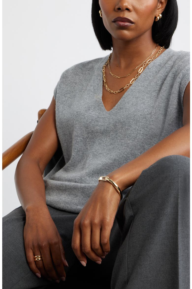 Demi Fine Set of 2 Wide Hoop Earrings, Alternate, color, 14K GOLD PLATED