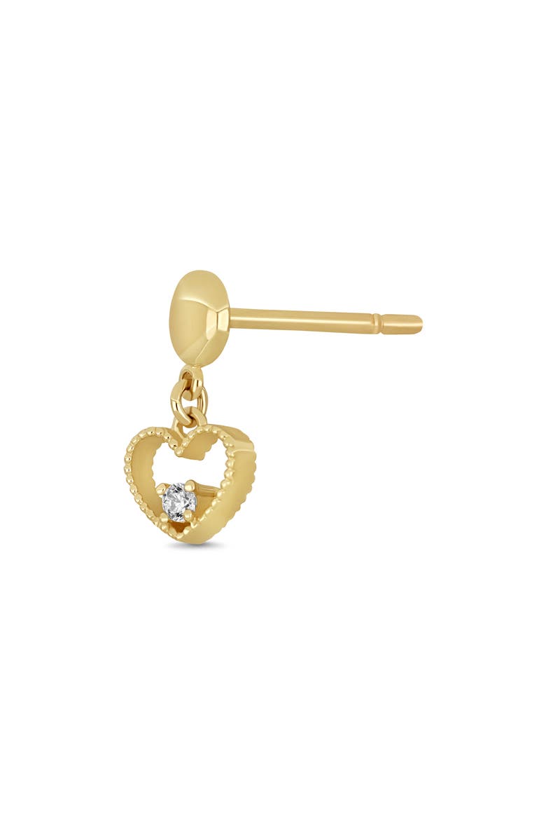 Icon 18K Yellow Gold Diamond Heart Drop Earrings, Alternate, color, GOLD
