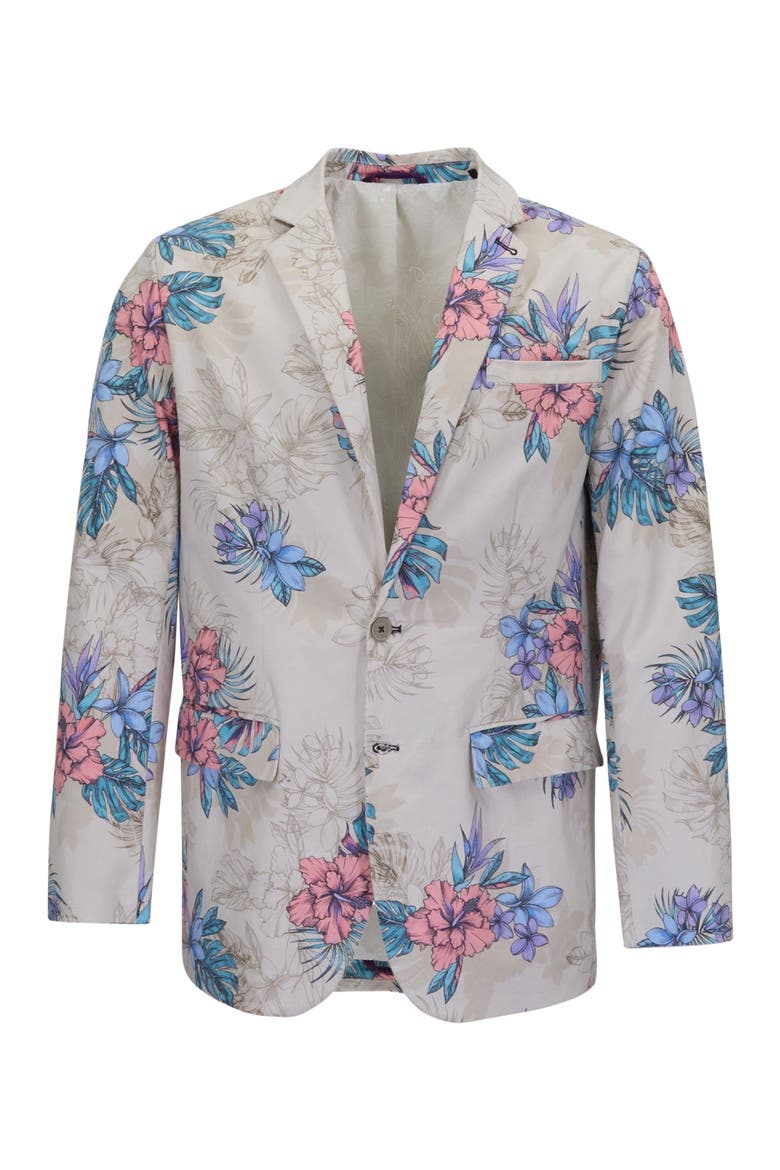 Exotic Floral Mens Tailored Blazer, Alternate, color, EXOTIC FLORAL NEUTRAL