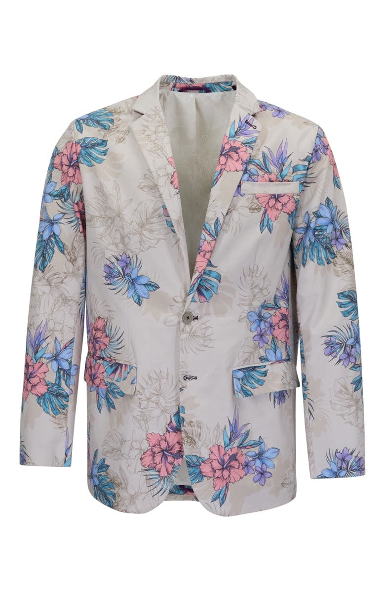 Lords of Harlech Exotic Floral Mens Tailored Blazer, Alternate, color, Exotic Floral Neutral