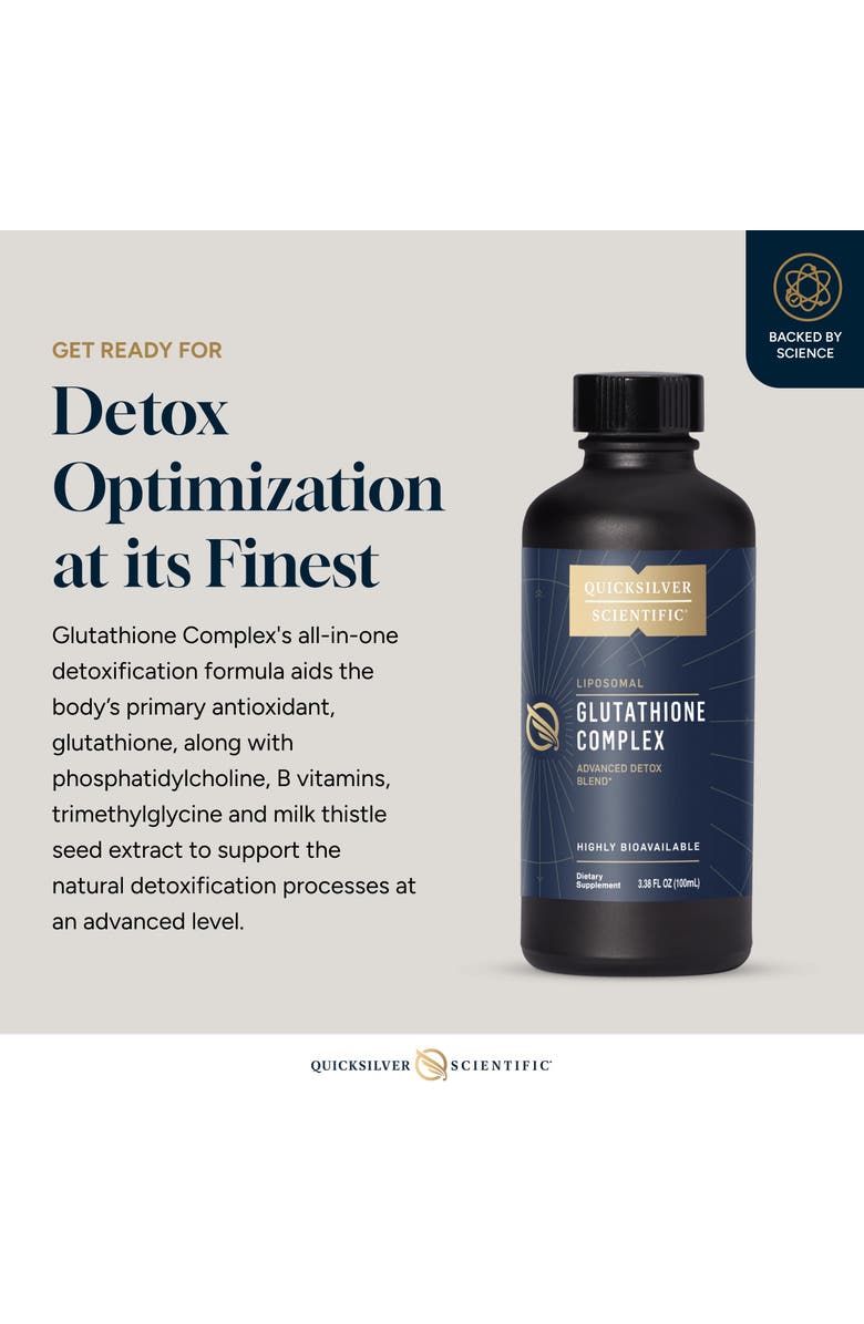 Quicksilver Scientific Glutathione Complex Milk Thistle and Vitamin B Complex Liquid Supplement, Alternate, color, NO COLOR