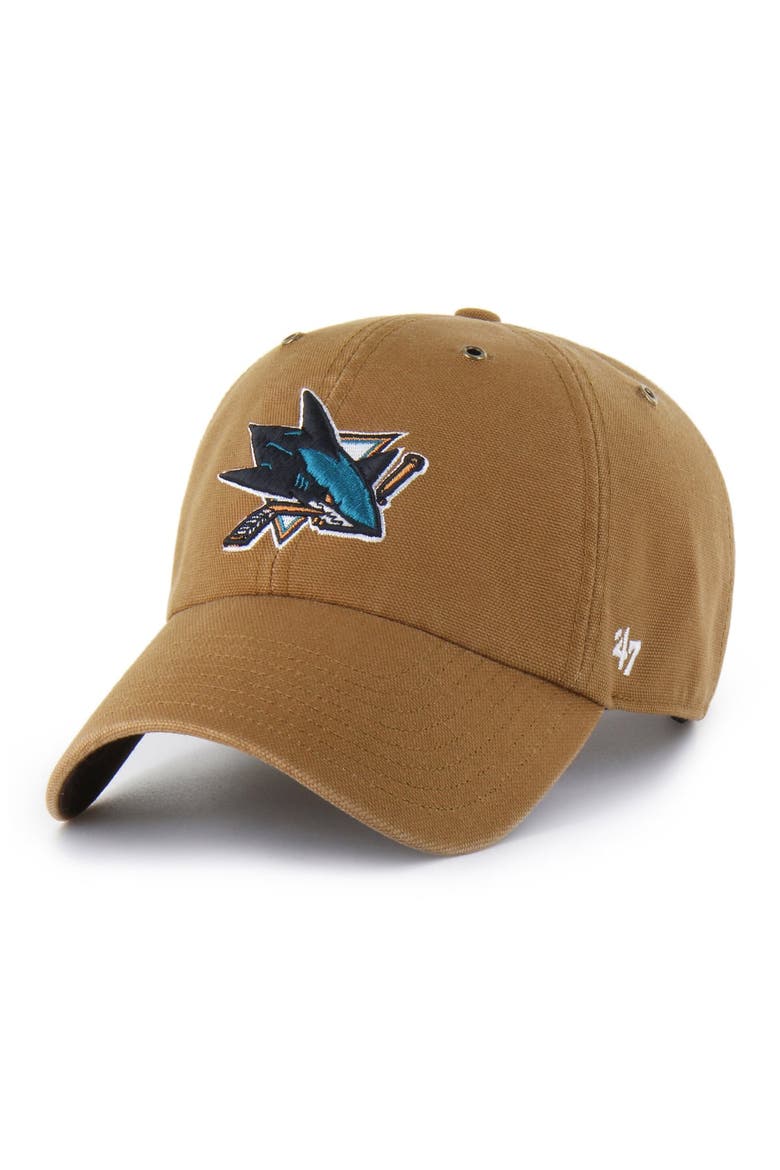 Men's Carhartt x '47  Brown San Jose Sharks Clean Up Adjustable Hat, Main, color, Brown