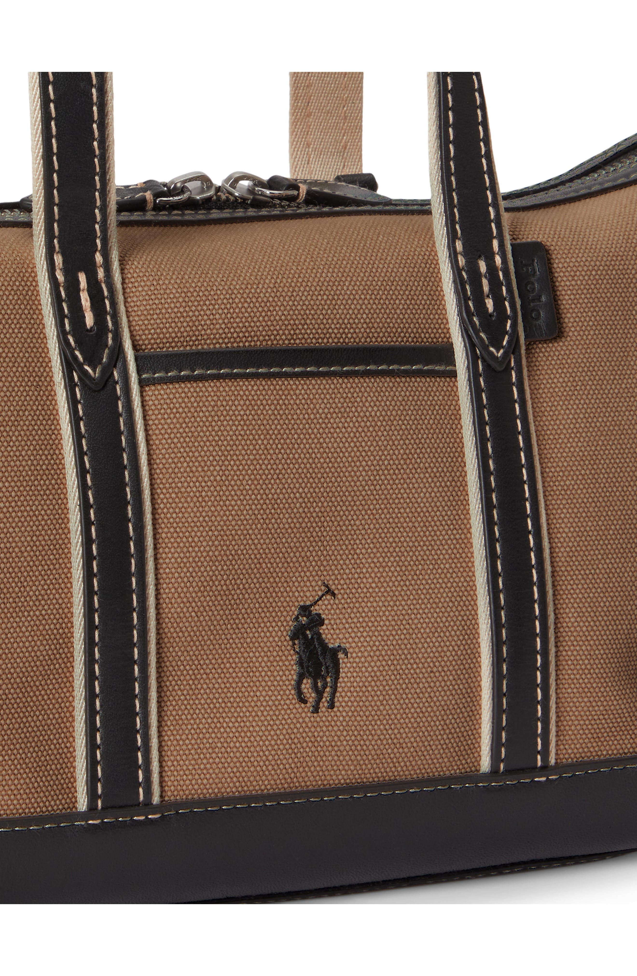 Canvas & Leather Tote, Alternate, color, PORCELAIN/ BLACK