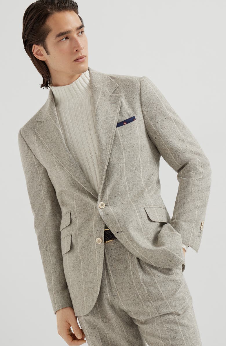 Brunello Cucinelli Deconstructed Cavallo blazer, Alternate, color, Salt