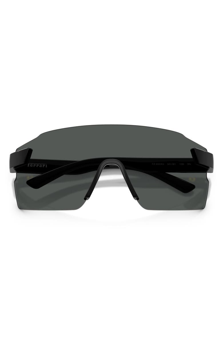 Scuderia Ferrari 133mm Oversize Rectangular Sunglasses, Alternate, color, Shiny Black / Polar Dark Grey