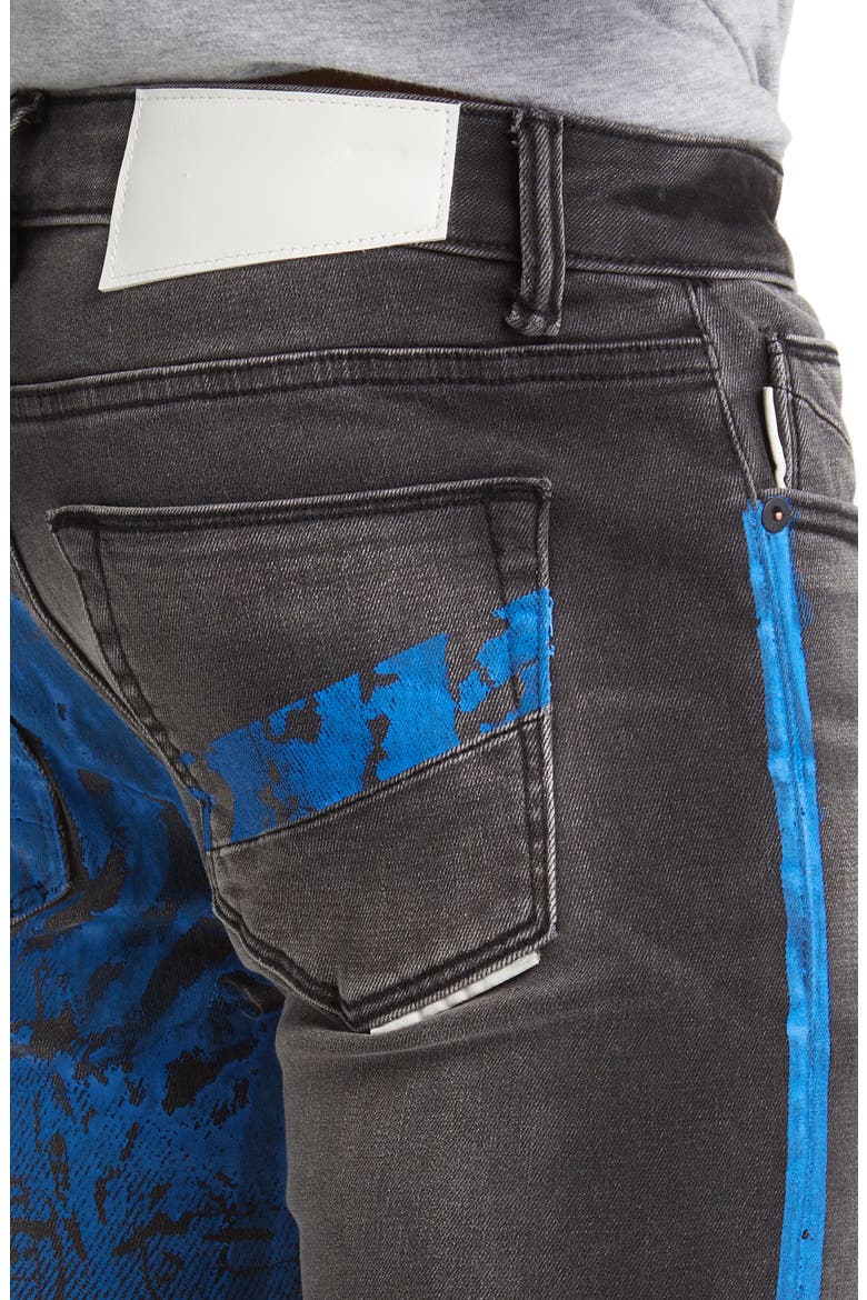 Strat Paint Splatter Super Skinny Jeans, Alternate, color, CRINKLED