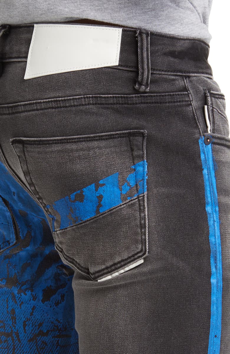 HVMAN Strat Paint Splatter Super Skinny Jeans, Alternate, color, Crinkled