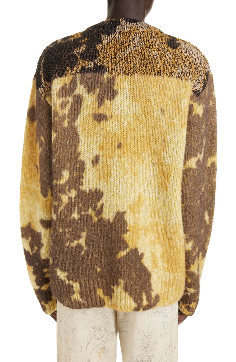 Dries Van Noten Mixed Print Alpaca Blend Sweater, Alternate, color, Yellow 202