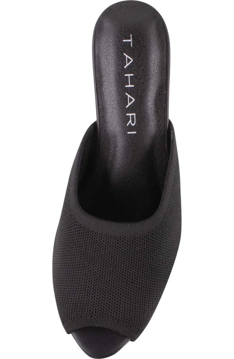 Tahari Maui Peep Toe Kitten Heel Slide Sandal, Alternate, color, Black