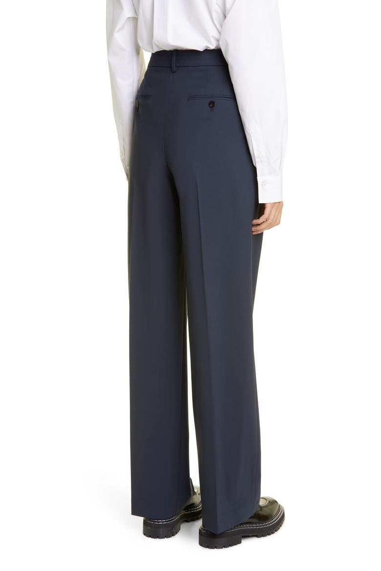 New T Double Pleated Stretch Wool Pants, Alternate, color, NOCTURNE NAVY