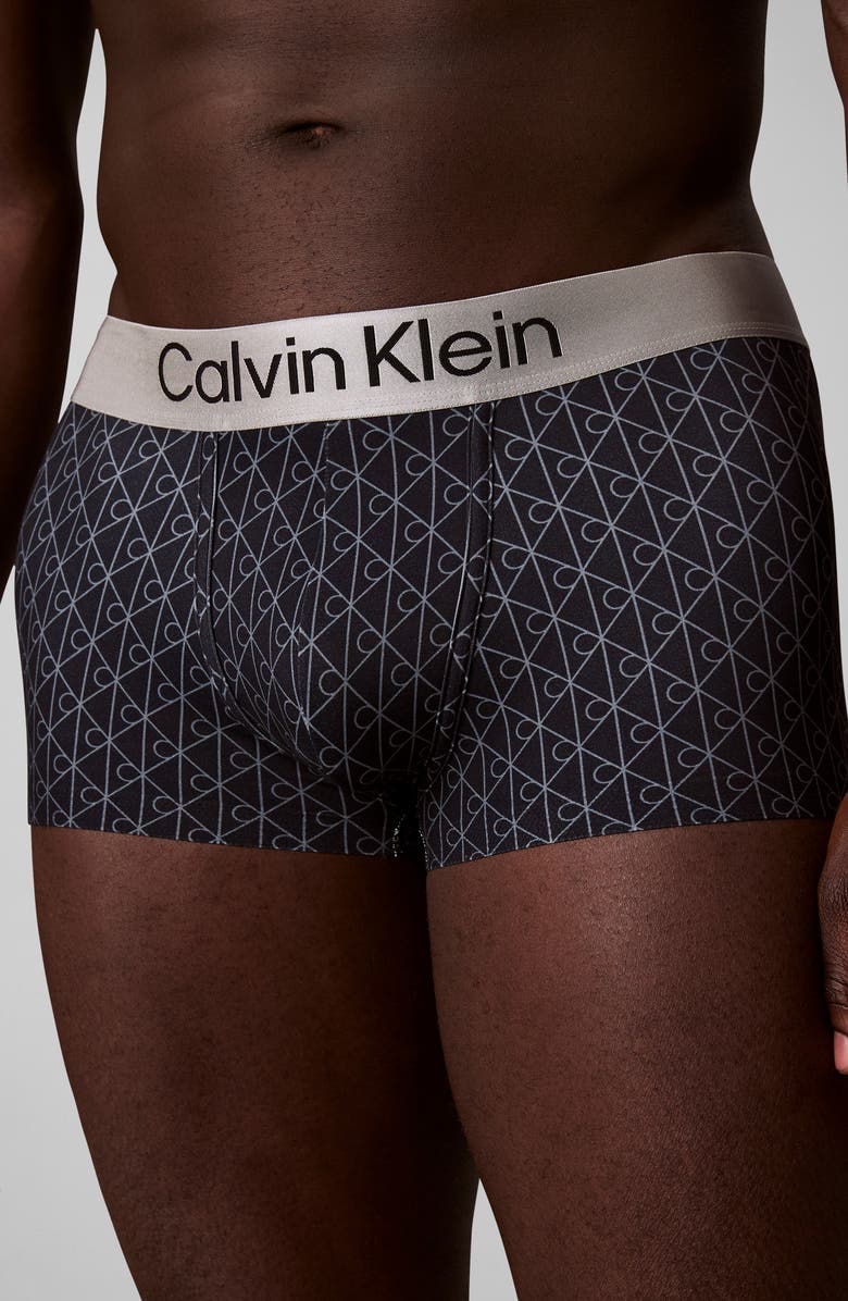 Calvin Klein Low Rise Brushed Microfiber Jersey Boxer Briefs, Alternate, color, Black/ Ashford Gray