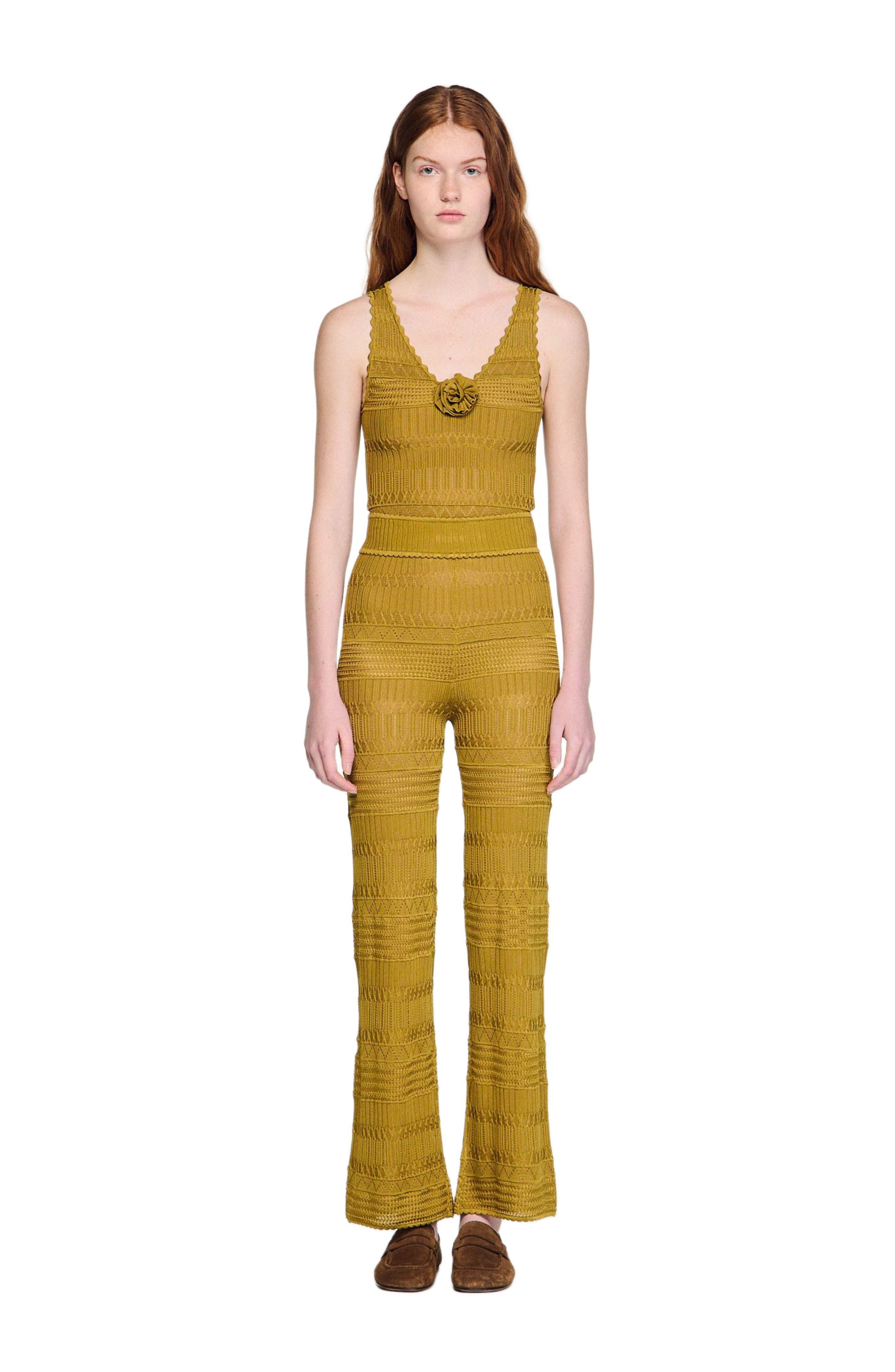 Pointelle knit trousers - image 2