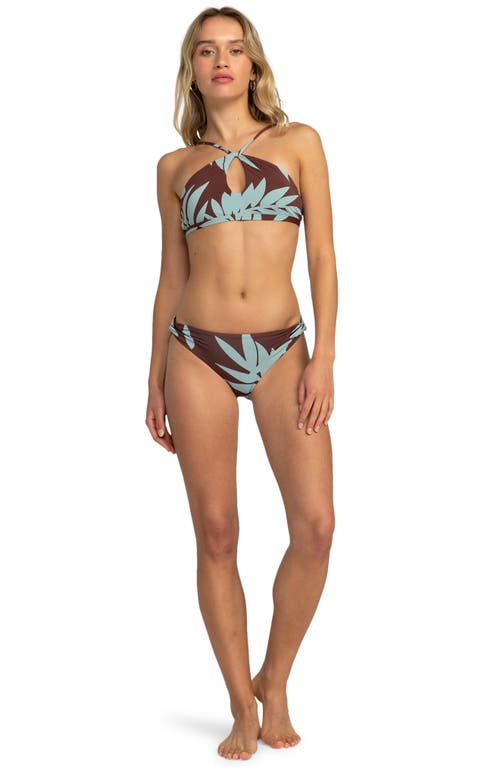 Roxy Palm Cruz Bikini Top In Bitter Choco Palmeri