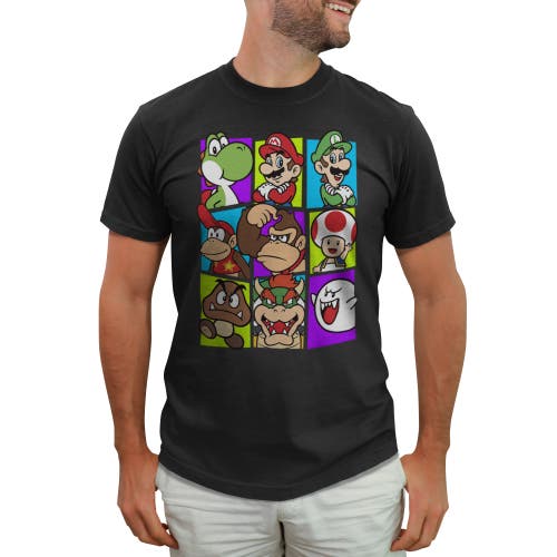 Nintendo Mario Cast  Graphic T-shirt In Black