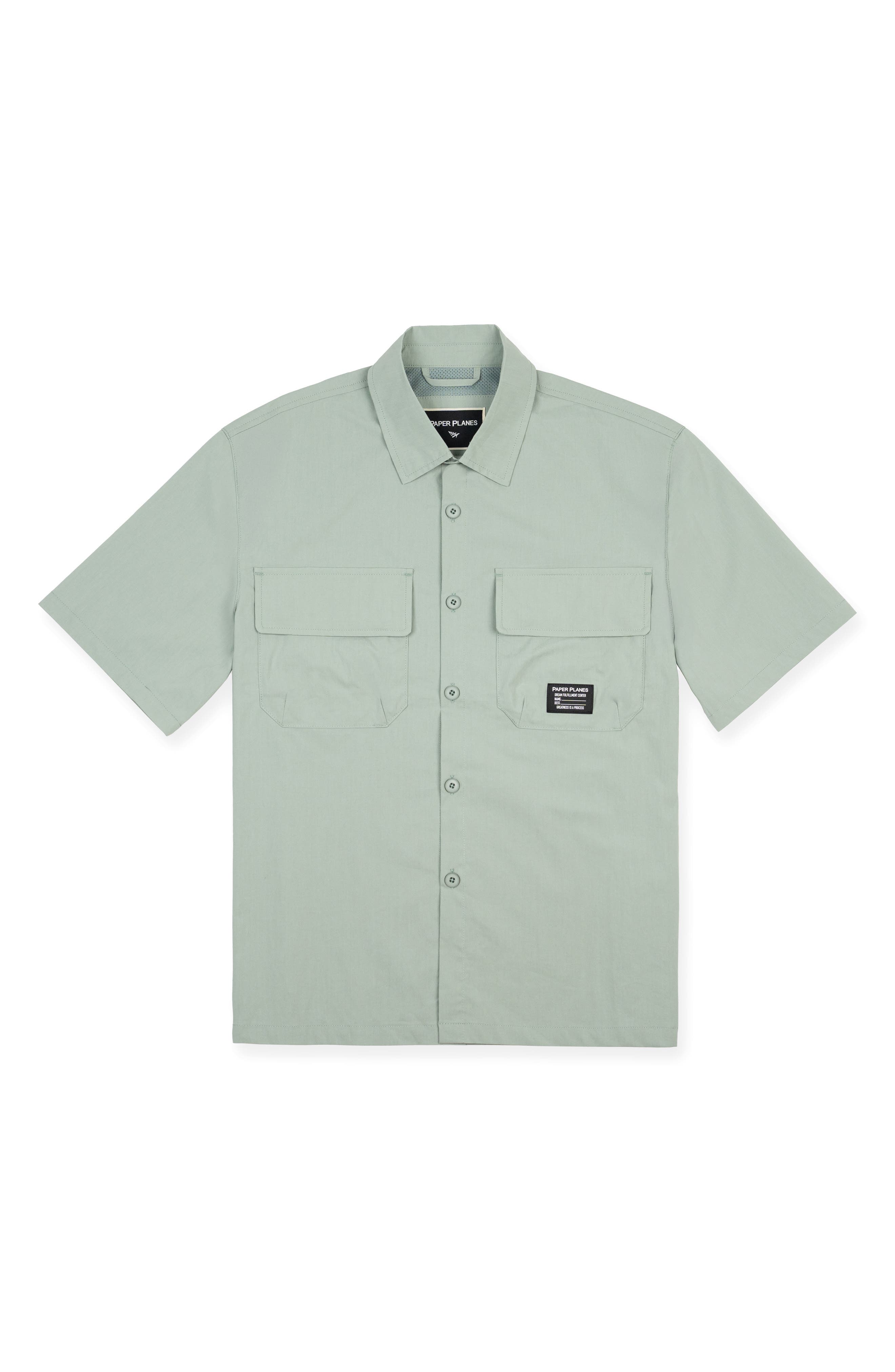 Utility Short Sleeve Button-Up Shirt