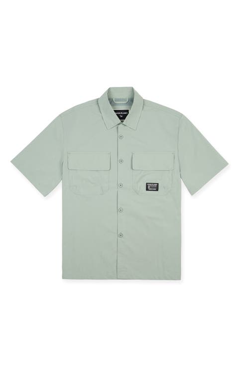Utility Short Sleeve Button-Up Shirt