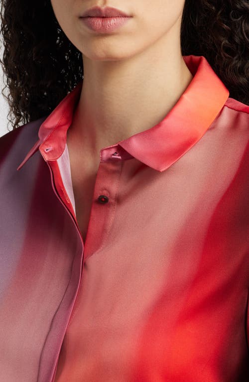 Kobi Halperin Printed Silk Blend Button-up Shirt In Poppy Multi