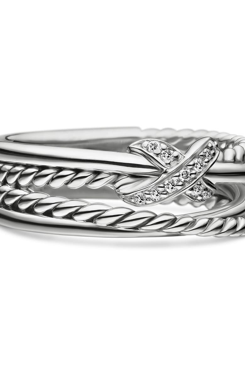 David Yurman X Crossover Ring with Diamonds, Alternate, color, Diamond
